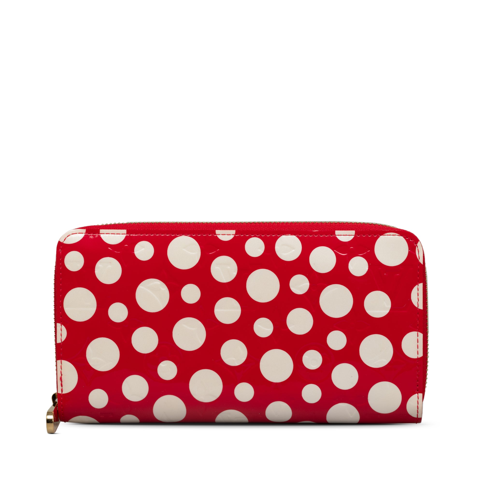 image of Red Louis Vuitton x Yayoi Kusama Monogram Vernis Infinity Dot Long Wallet