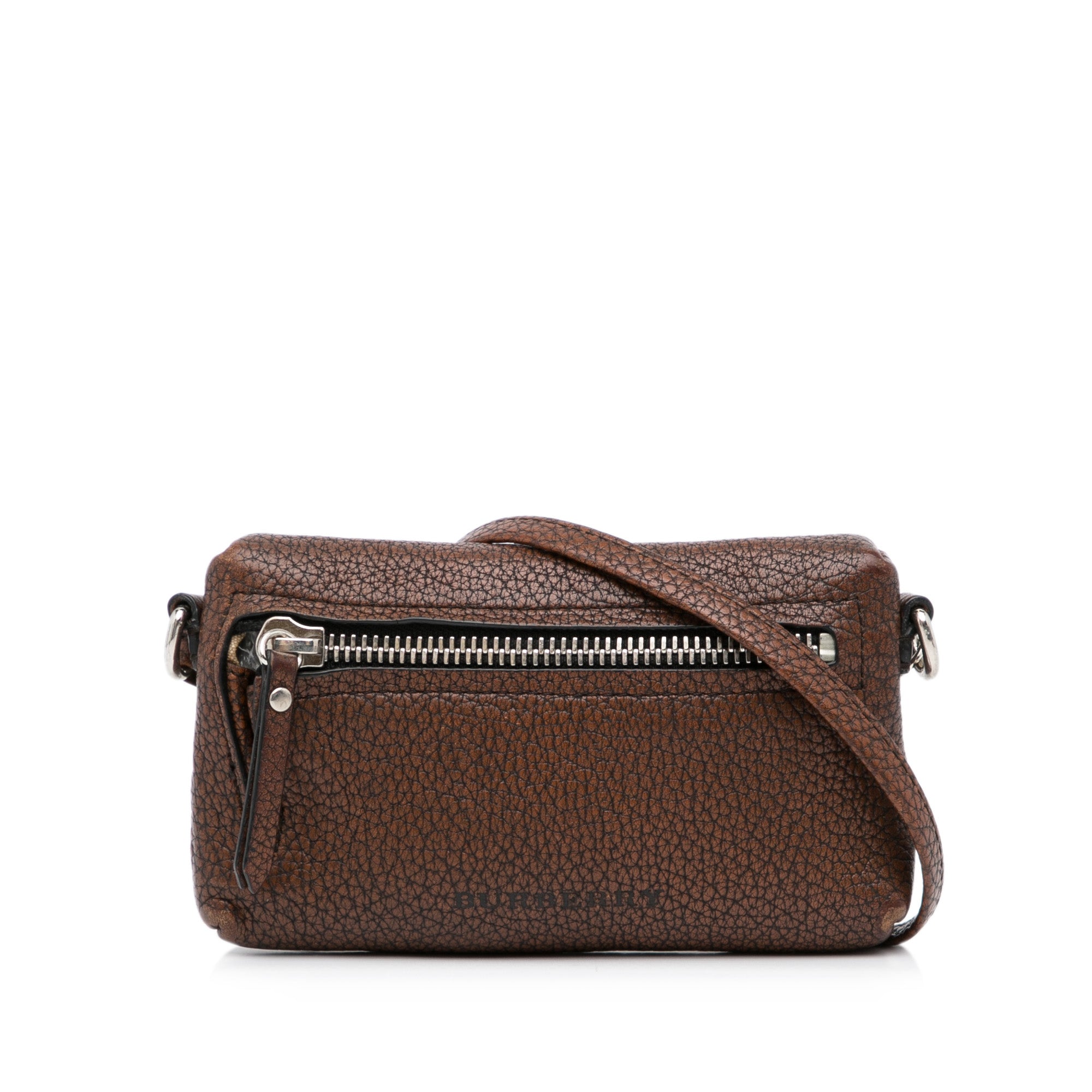 image of Brown Burberry Leather Crossbody Bag