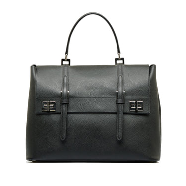 Prada Vitello Phenix Black Leather Flap Crossbody Bag, Handbags, Clothing  & Accessories