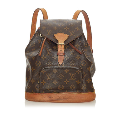 Auth Louis Vuitton LV Backpack Bag Montsouris MM Brown Monogram