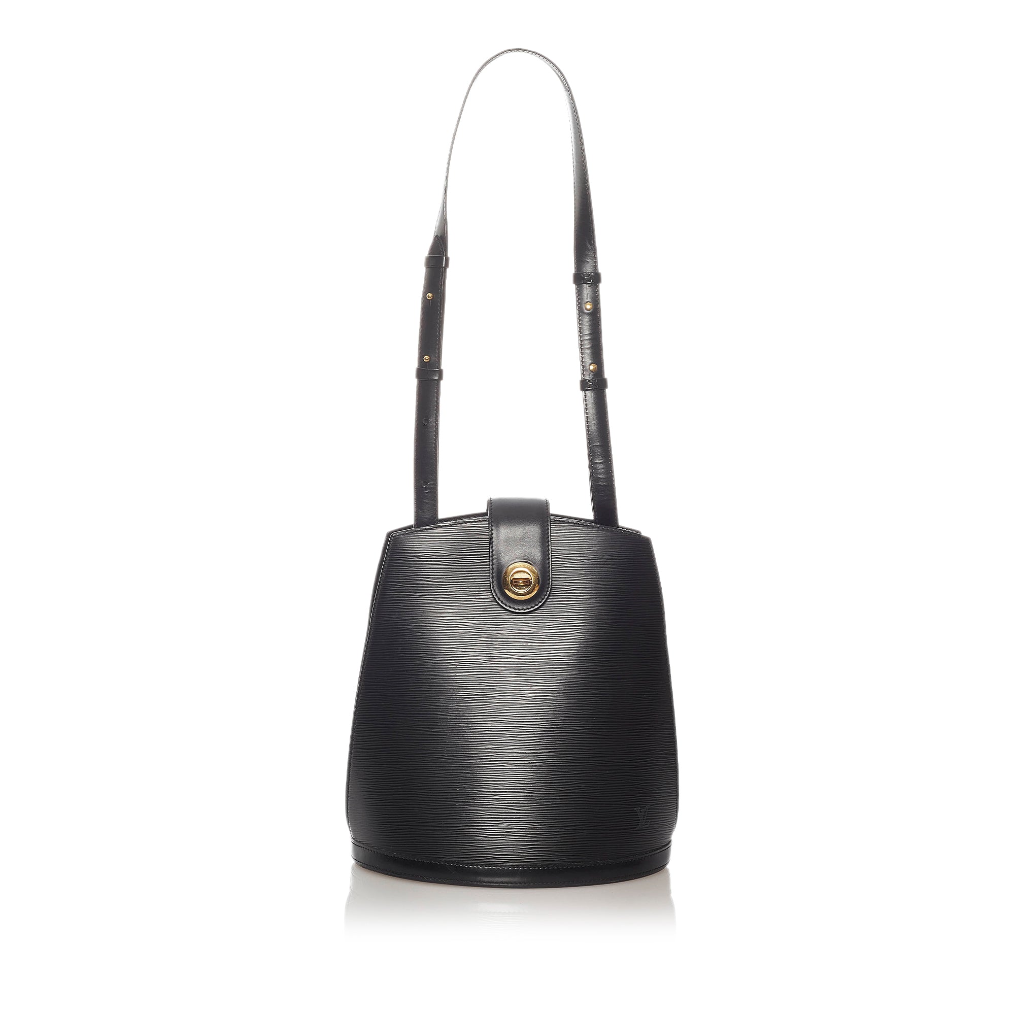 Louis Vuitton Vintage Cluny Black Epi Leather Bucket Shoulder Bag