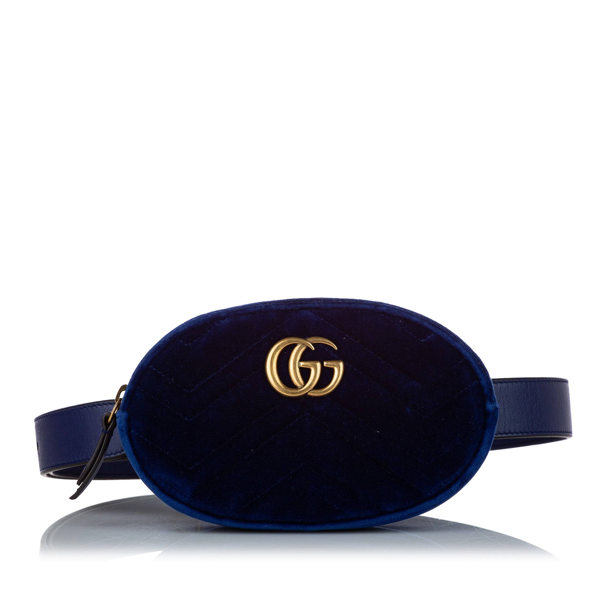 Navy Gucci GG Marmont Velvet Belt Bag – Designer Revival