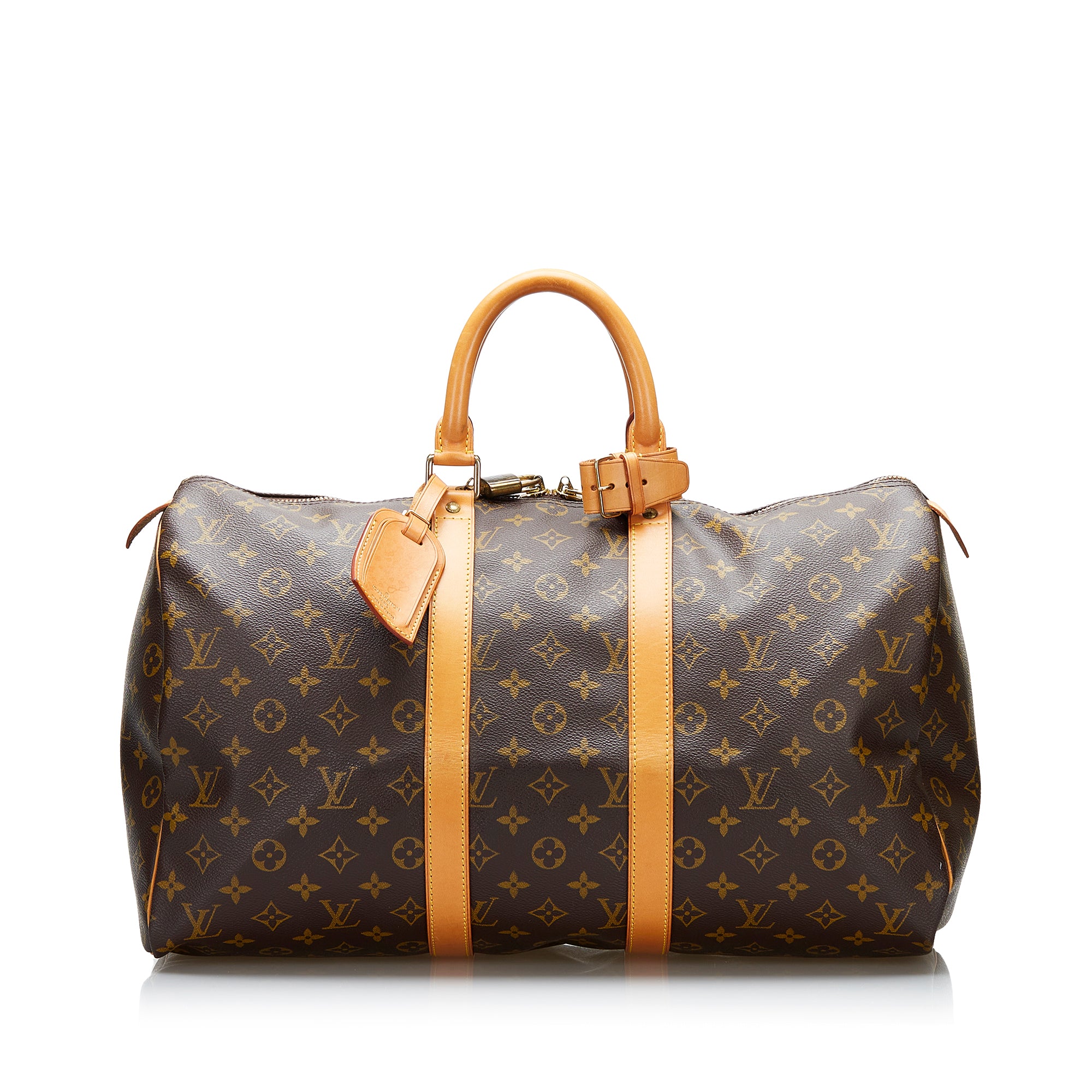 Louis Vuitton Monogram Keepall Duffle Bag 45 Brown