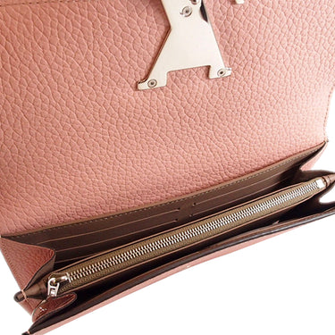 Louis Vuitton Pink Taurillon Perforated Capucines Compact Wallet