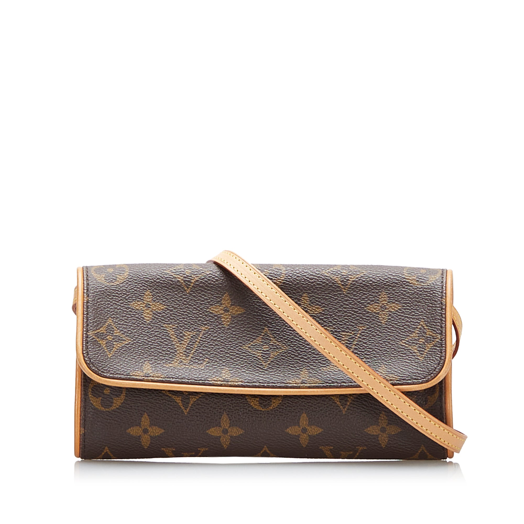 LOUIS VUITTON Leather Shoulder Strap Beige