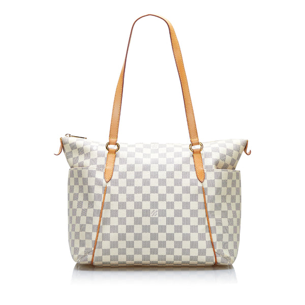 White Louis Vuitton Damier Azur Totally MM Tote Bag