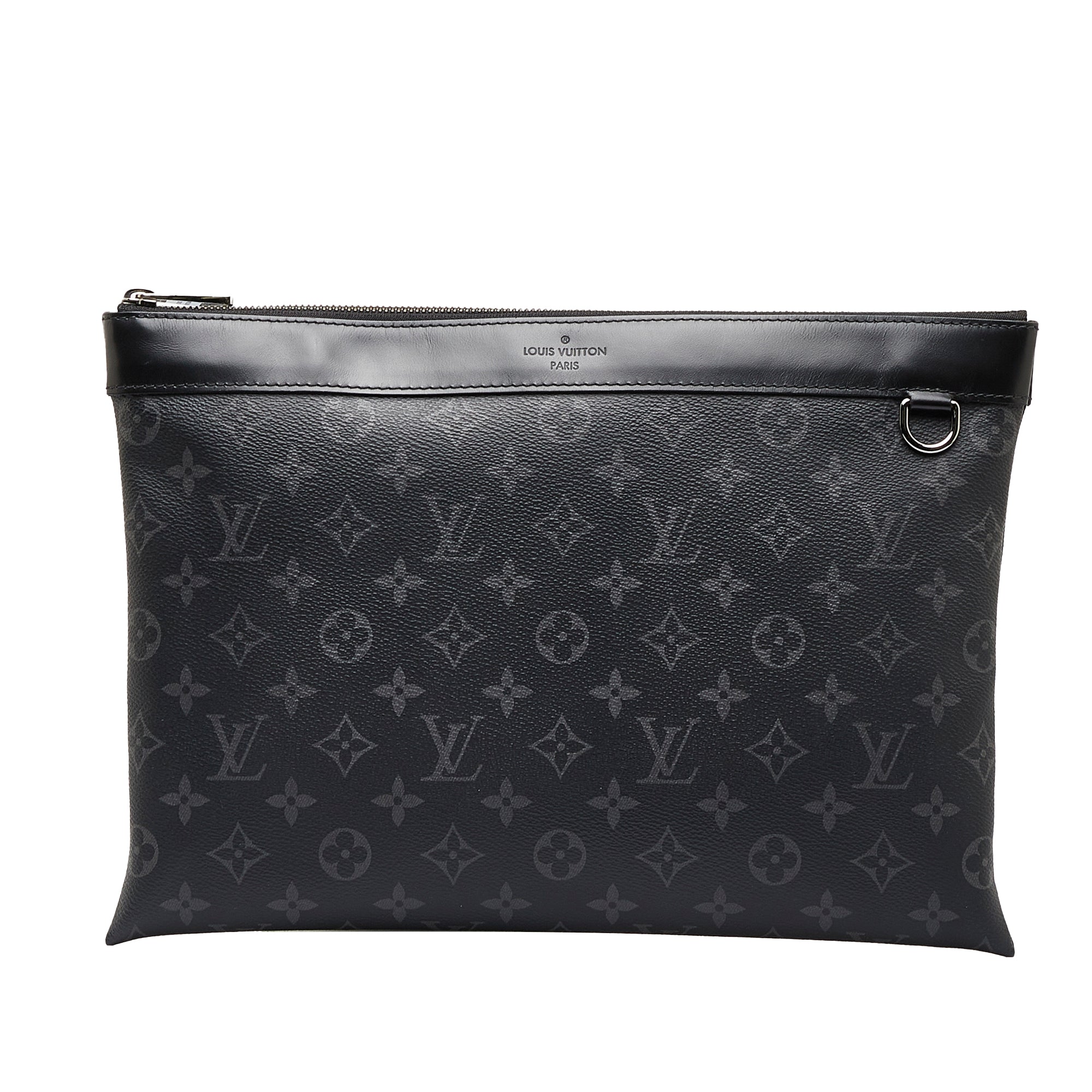 image of Black Louis Vuitton Monogram Eclipse Discovery Pochette GM Clutch Bag