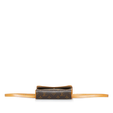 Louis Vuitton Monogram Pochette Florentine Leather Suede Brown Waist bag  586