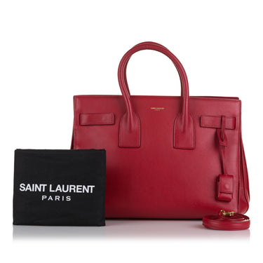 Saint Laurent Sac De Jour Baby Bag in Red