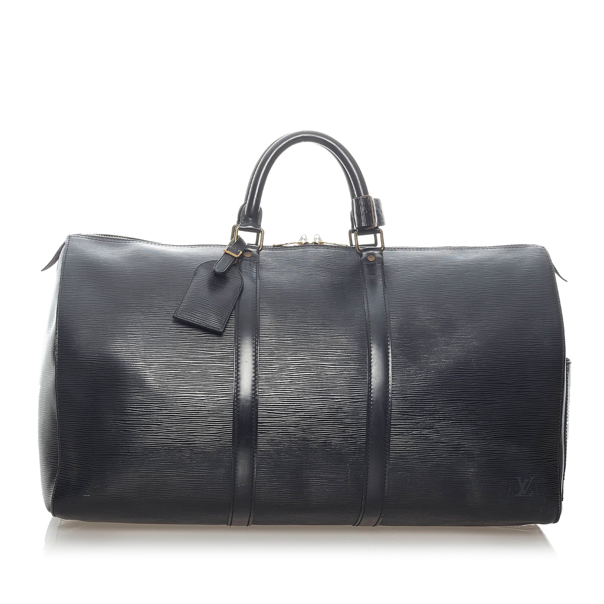 LOUIS VUITTON Epi Leather Black Keepall 50 Boston Bag