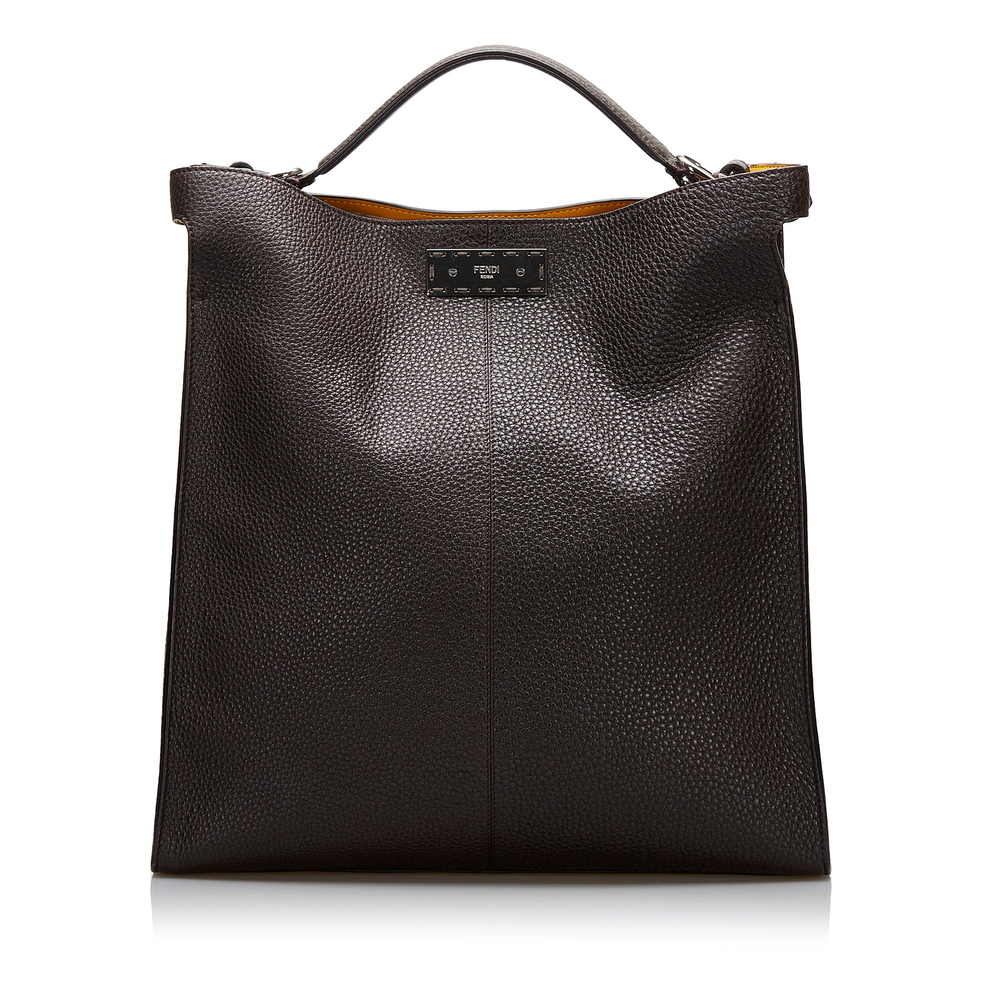 image of Brown Fendi Peekaboo X-Lite Fit Satchel