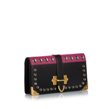 Mini Leather Crossbody Bag in Black - Prada