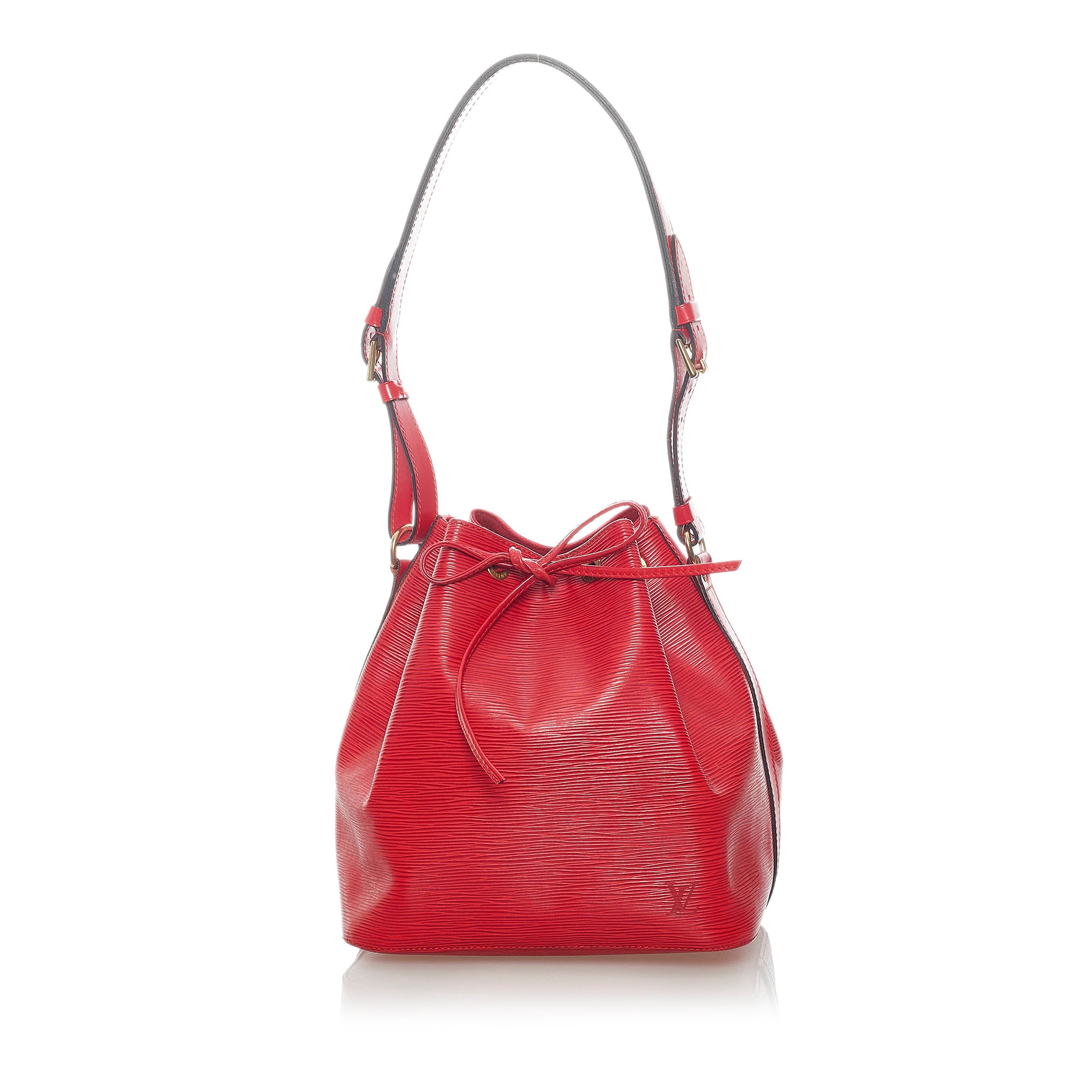 Louis Vuitton Red Leather Monogram Bucket Bag