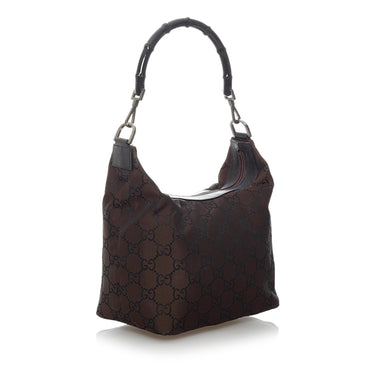 Black Gucci Bamboo Canvas Shoulder Bag – Designer Revival