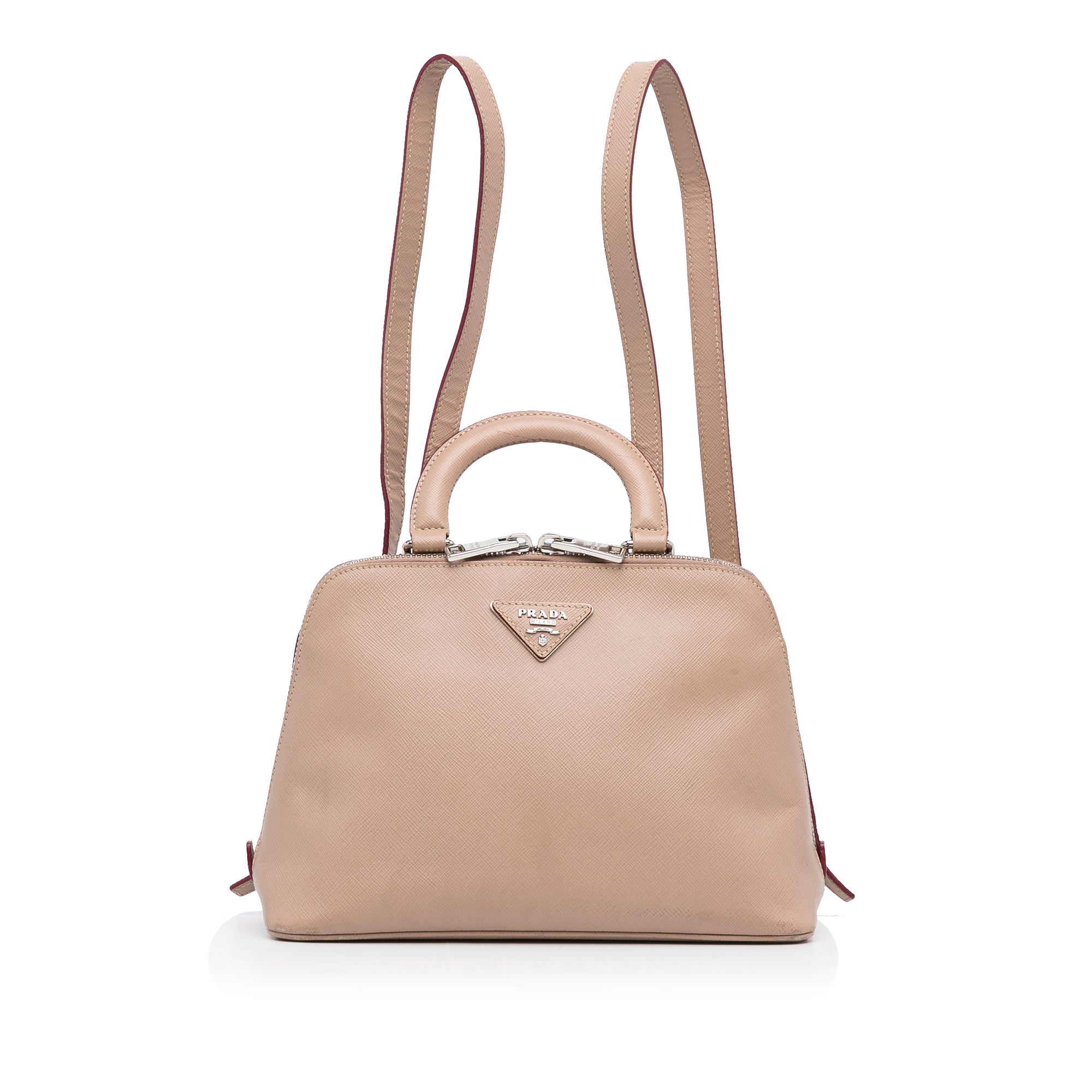 image of Pink Prada Saffiano Lux Promenade Backpack