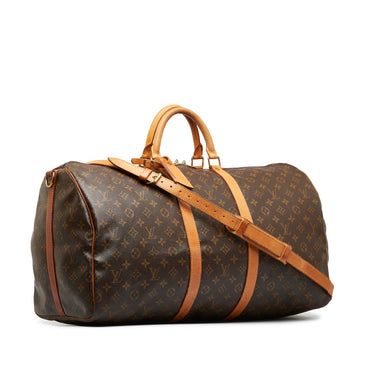 Brown Louis Vuitton Monogram Keepall Bandouliere 45 Travel Bag