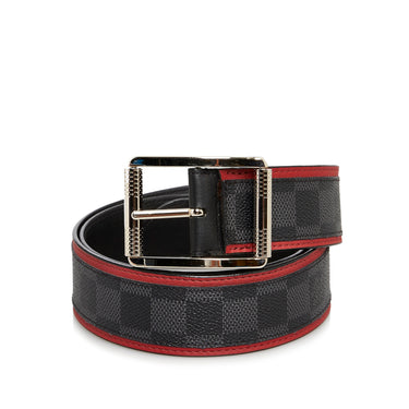 Louis Vuitton Black Damier Inifini Leather Boston Reversible Belt 105CM