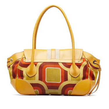 Yellow Prada Printed Vinyl Tote Bag