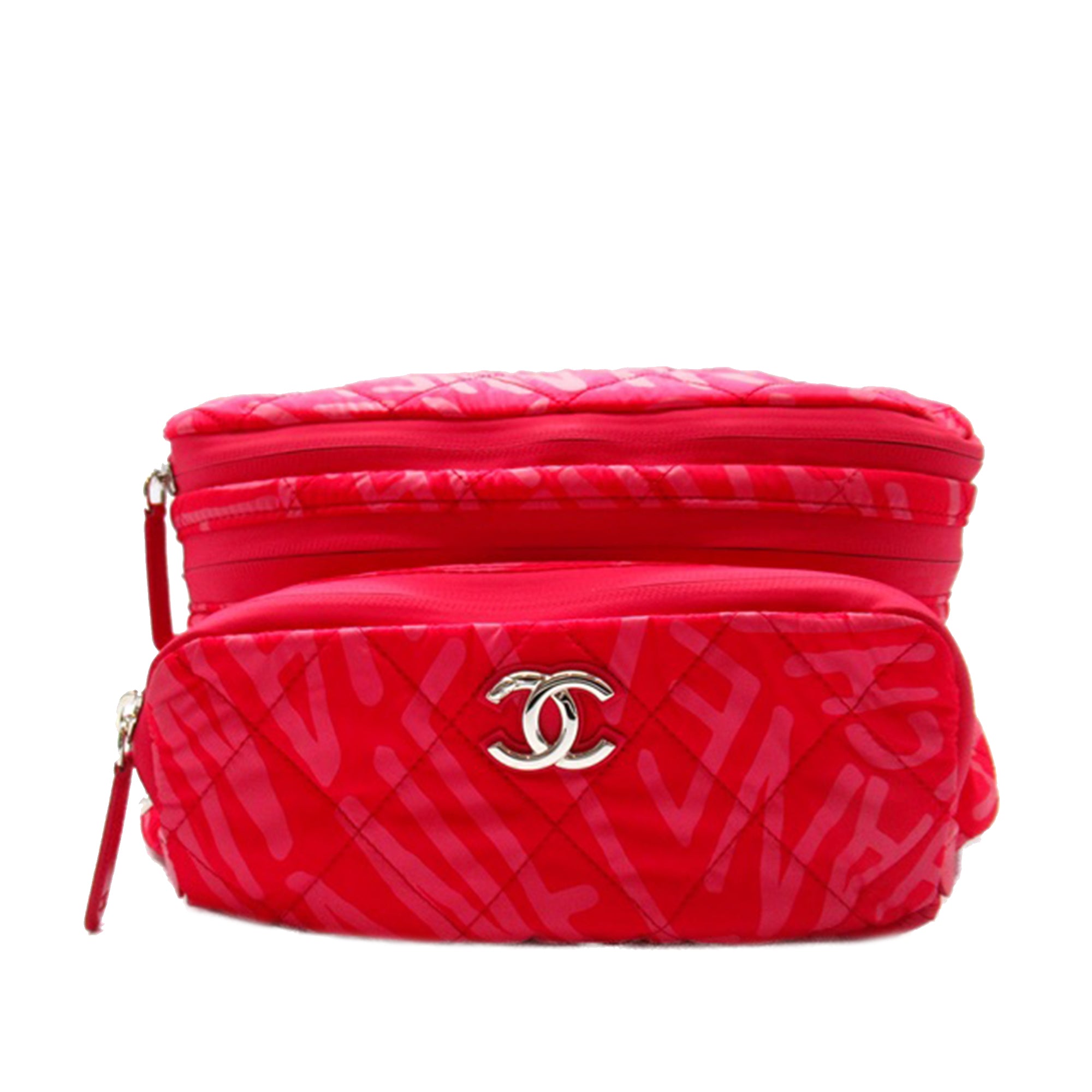 image of Pink Chanel Printed Nylon Coco Neige Convertible Backpack