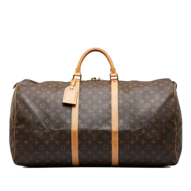 Louis Vuitton Brown Canvas Monogram Keepall 55 Travel Bag Louis Vuitton