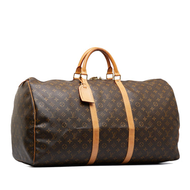 LOUIS VUITTON Keepall 55 Monogram Canvas Travel Bag Brown