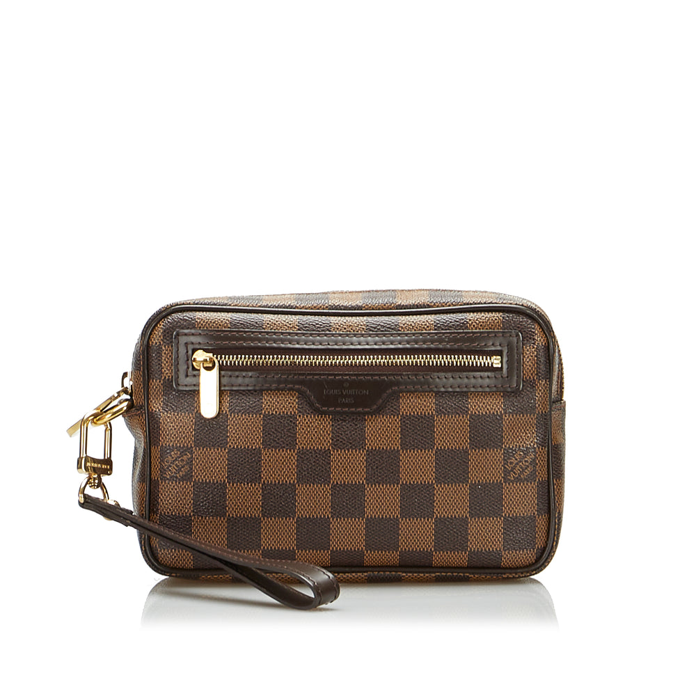 Dropshop - Brown Louis Vuitton Damier Ebene Pochette Billets Macao