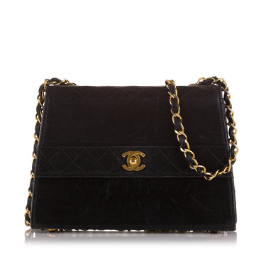 Chanel Chanel Black Quilted Leather Small Pouch Shoulder Bag Gold CC