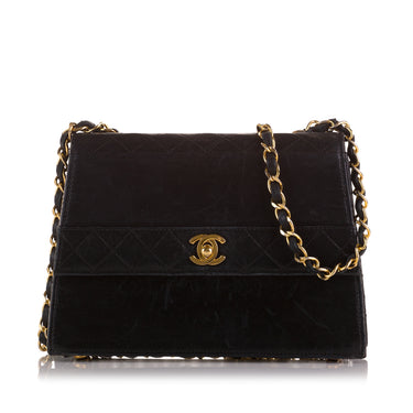 CHANEL Black Lambskin Leather Gold Medium Evening Top Handle Shoulder Flap  Bag For Sale at 1stDibs