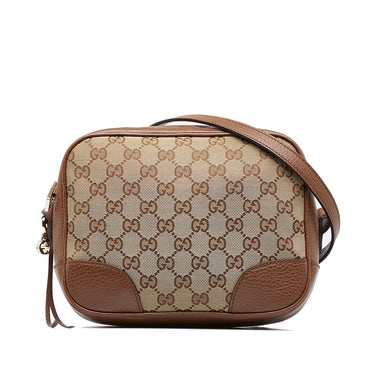 Tan Gucci Canvas Web Jackie Bardot Shoulder Bag – Designer Revival