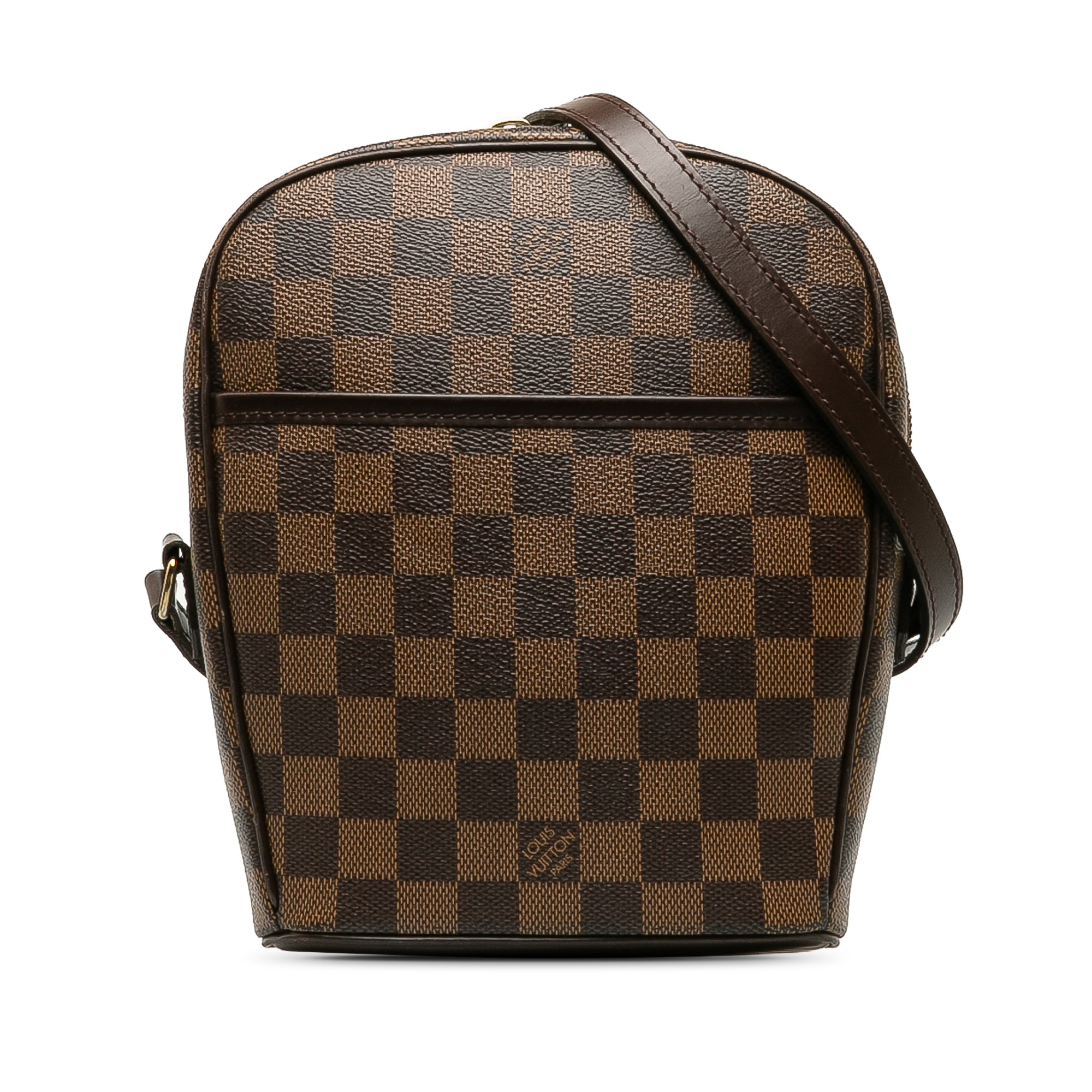 image of Brown Louis Vuitton Damier Ebene Ipanema PM Crossbody Bag