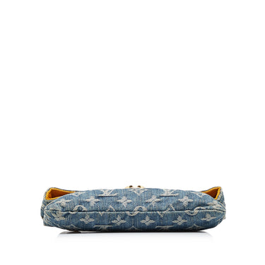 LOUIS VUITTON Monogram Denim Pochette Plate Clutch Bag