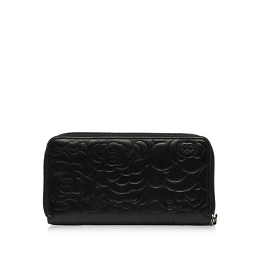 Chanel White Caviar Leather CC Logo Zip Around Wallet Continental