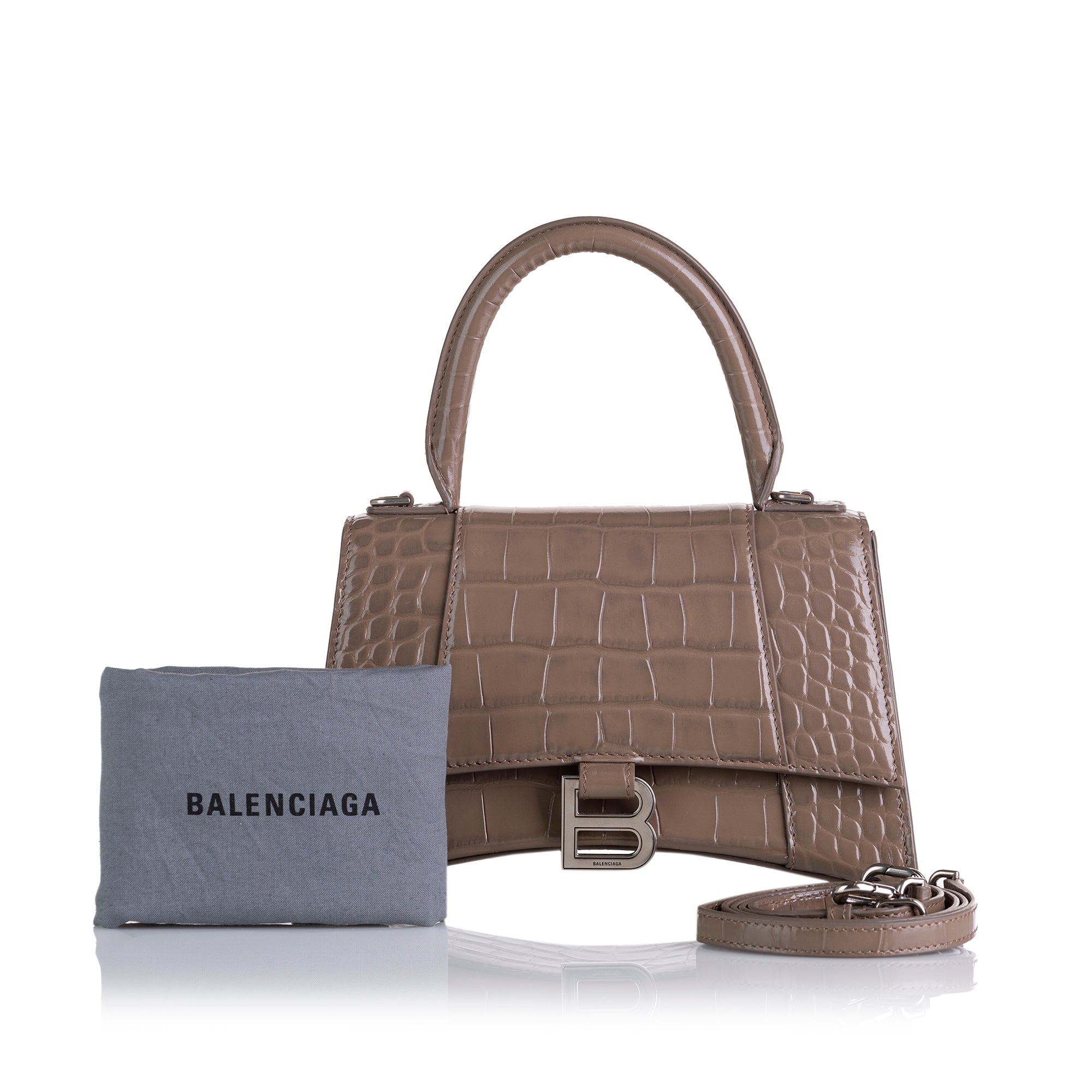 Small hourglass leather shoulder bag  Balenciaga  Women  Luisaviaroma