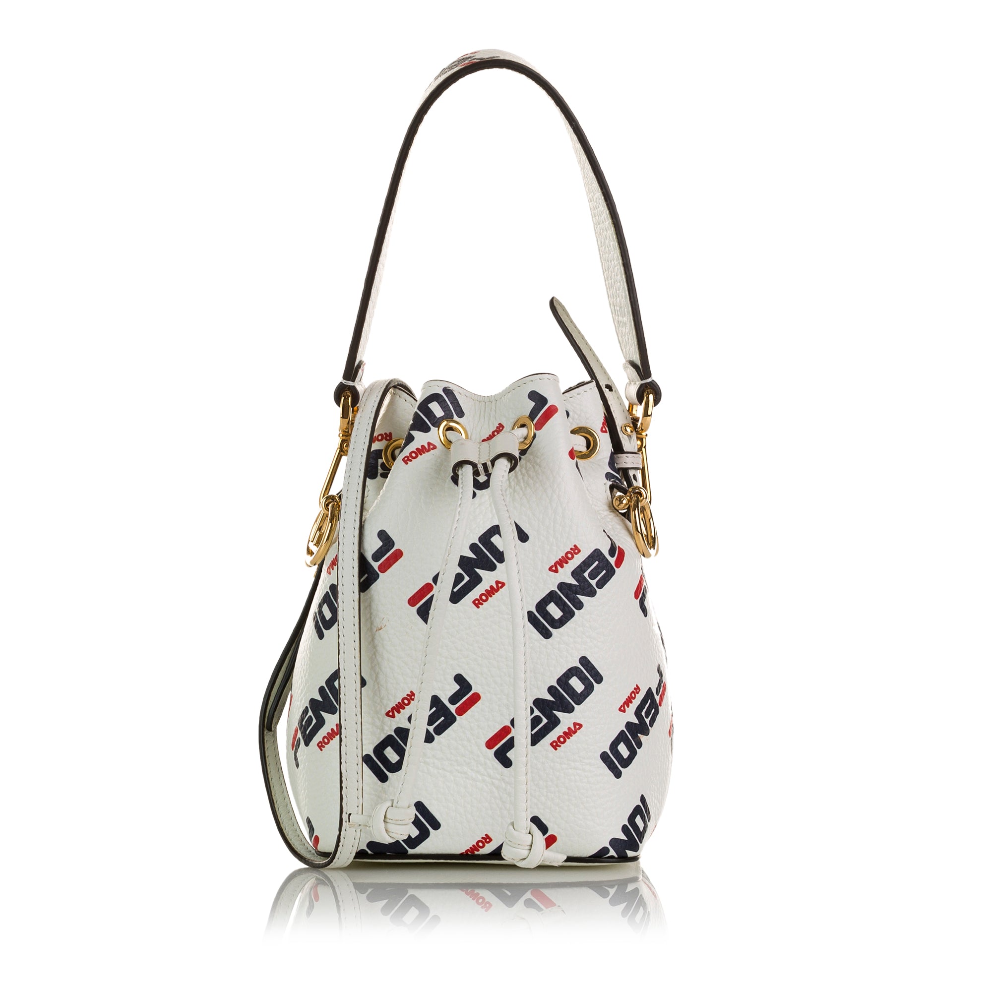 Fendi Mania Mon Tresor Bucket Bag, White