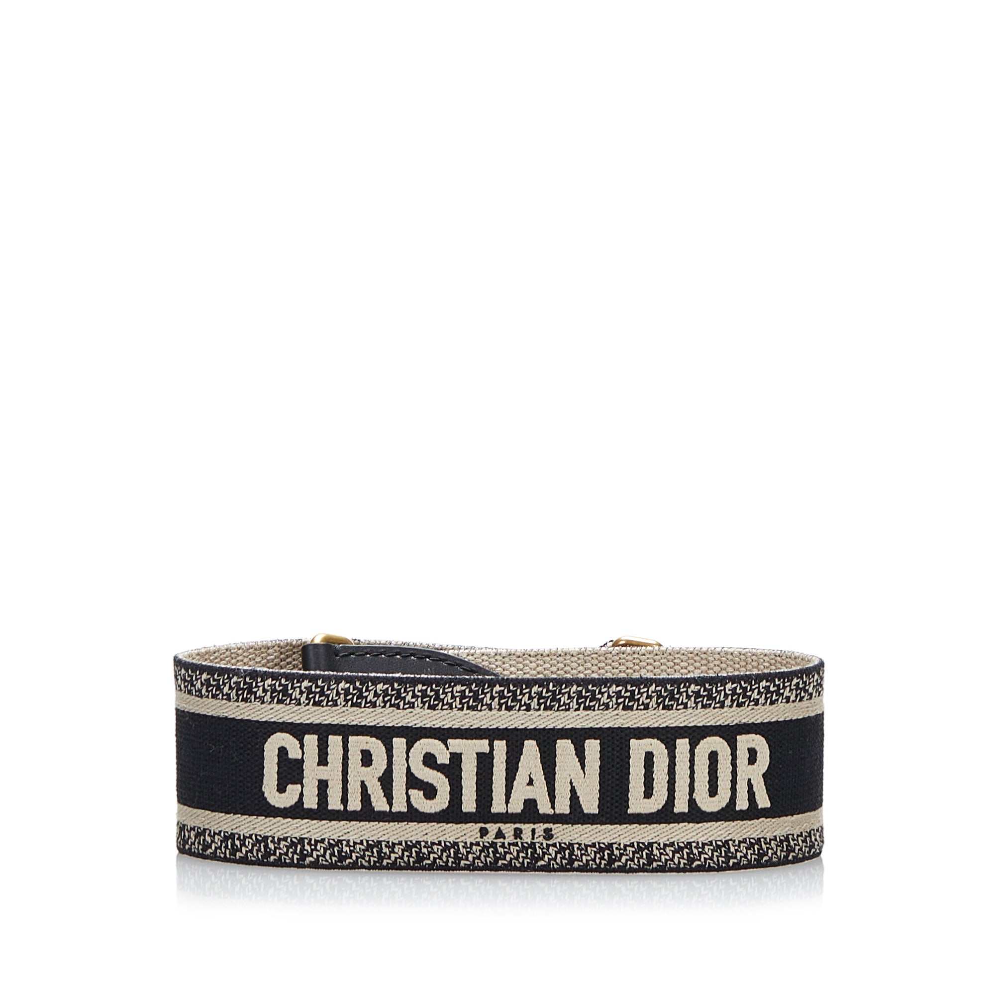 Pre-owned Dior Blue Dior Oblique Embroidery Shoulder Strap With Ring