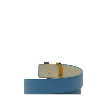 Louis Vuitton Blue Damier Infini Leather Boston Reversible Belt