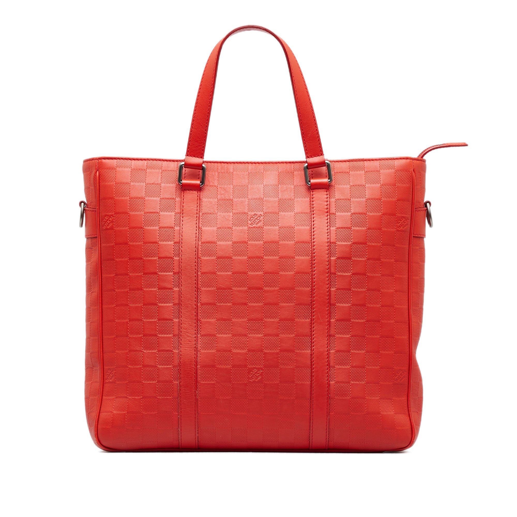 image of Red Louis Vuitton Damier Infini Tadao PM Satchel