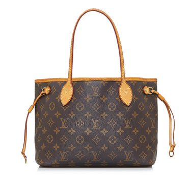 LOUIS VUITTON Neverfull Tote Bag Brown Check Zip Pocket Women'