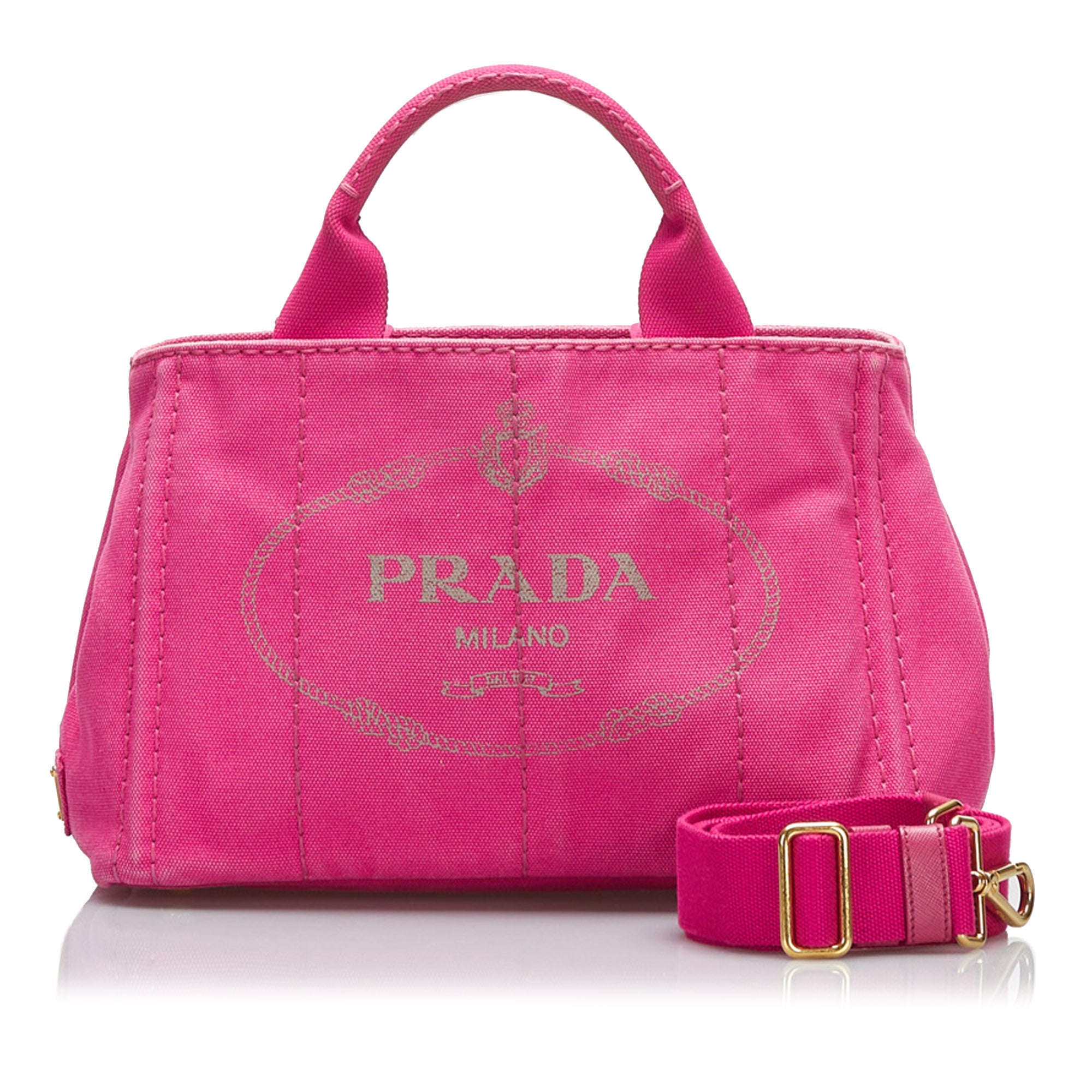 Pink Prada Canapa Logo Satchel – Designer Revival