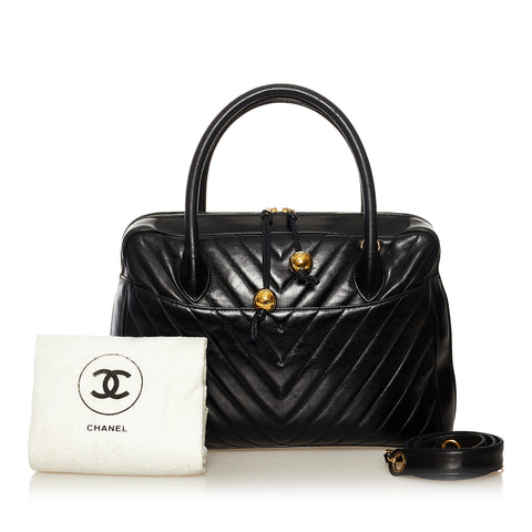 CHANEL Leather Coco Cabas Denim Shoulder Bag