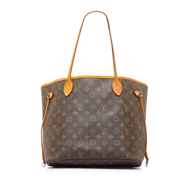 LOUIS VUITTON Neverfull MM Monogram Canvas Tote Bag Brown