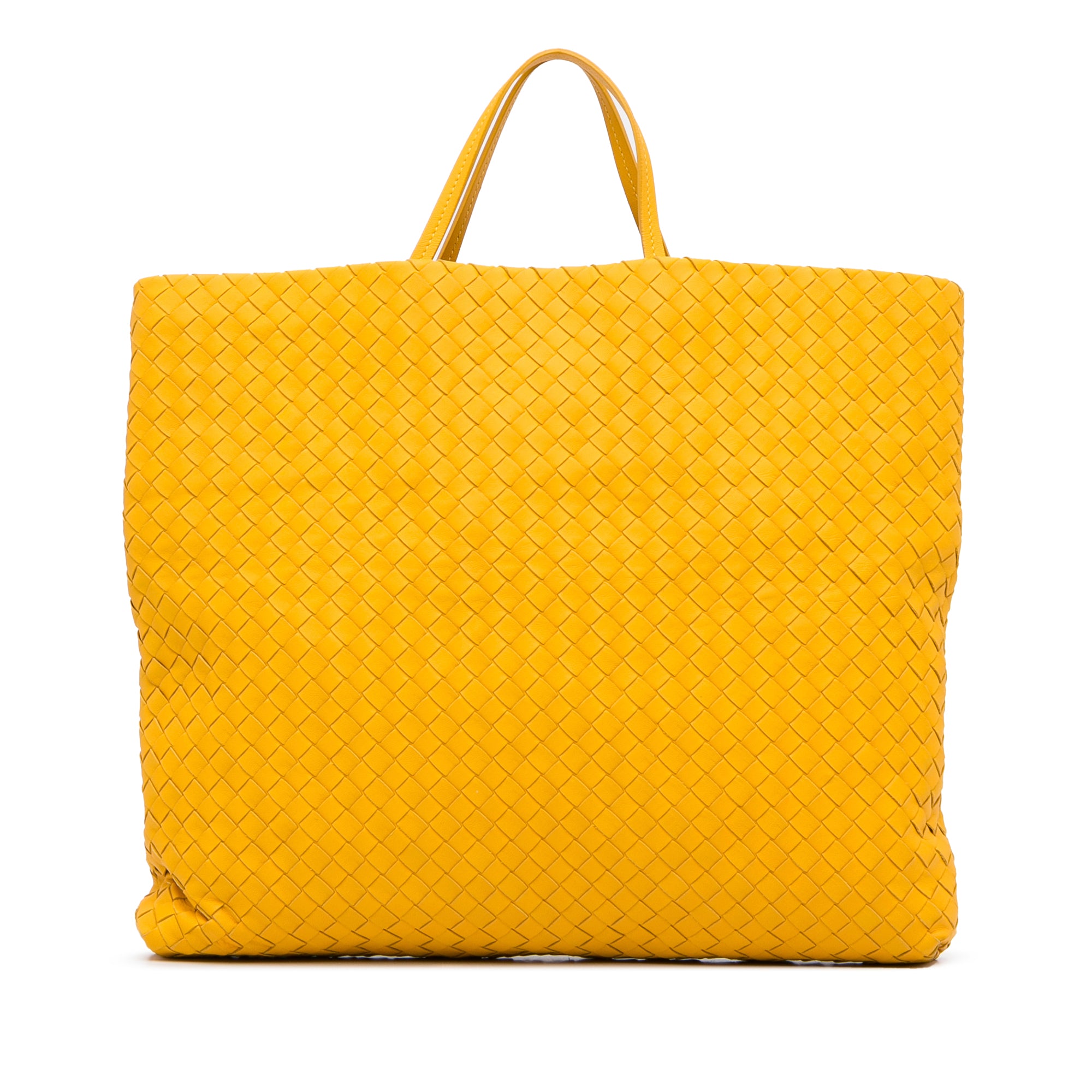 image of Yellow Bottega Veneta Intrecciato Nappa Tote Bag Satchel