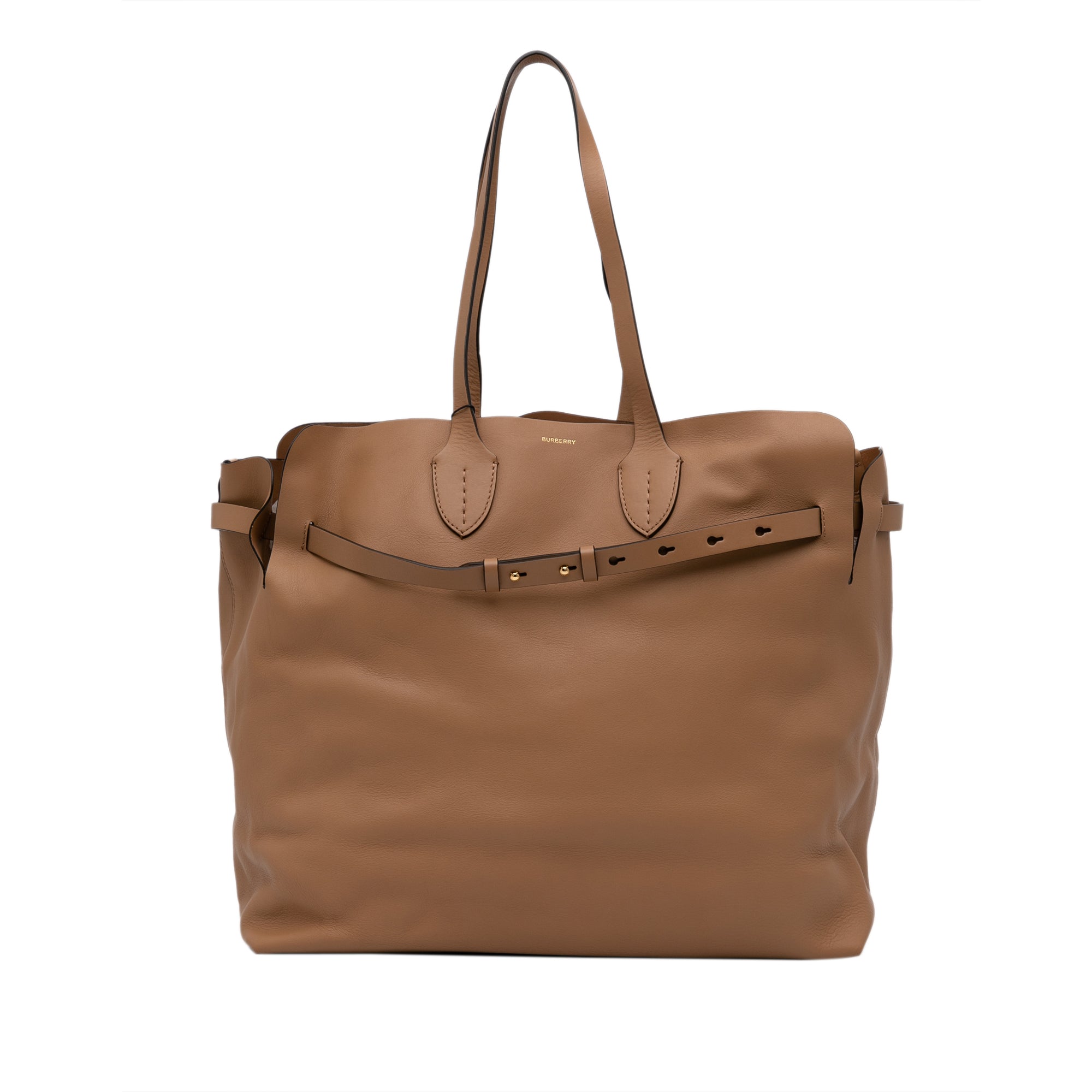 image of Brown Burberry Belt Soft Leather Tote