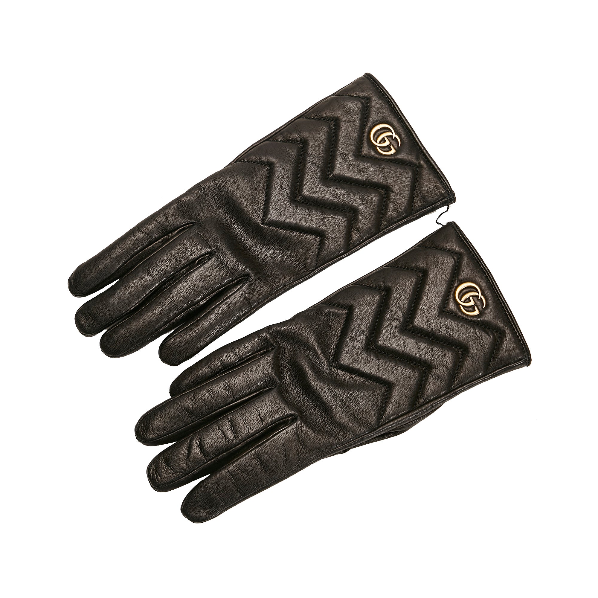 Gucci, Accessories, Authentic Gucci Marmont Chevron Leather Gloves