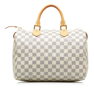 Louis Vuitton Speedy 30 Damier Azur Satchel Bag White