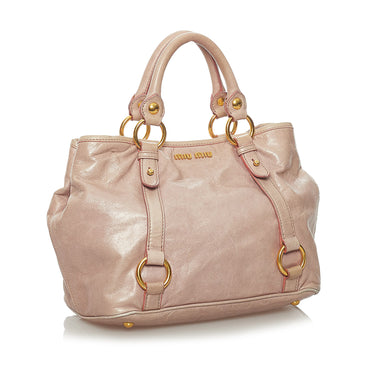 Miu Miu, Bags, Miu Miu Vitello Shine Top Handle Tote Bag