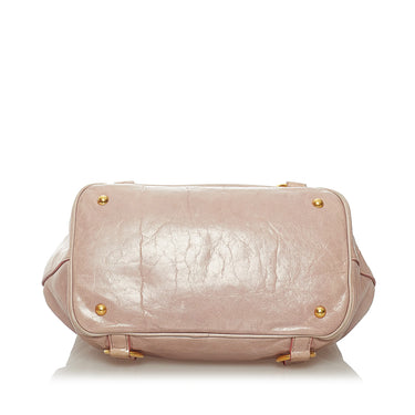 Pink Miu Miu Vitello Shine Satchel