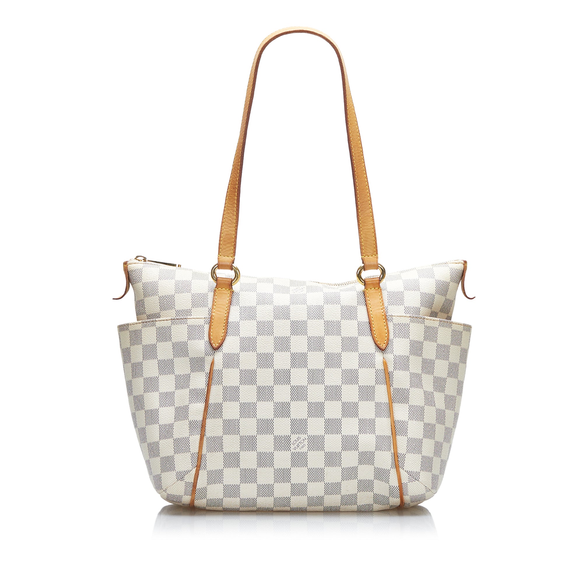 Louis Vuitton, Bags, Louis Vuitton Damier Azur Hampstead Pm Shoulder Tote Bag  Lv White