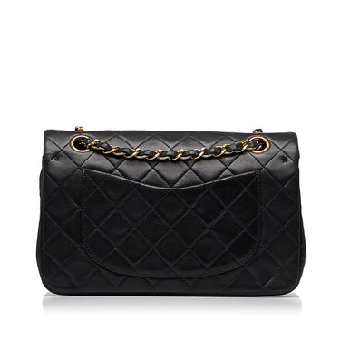 Black Chanel Small Classic Lambskin Double Flap Shoulder Bag