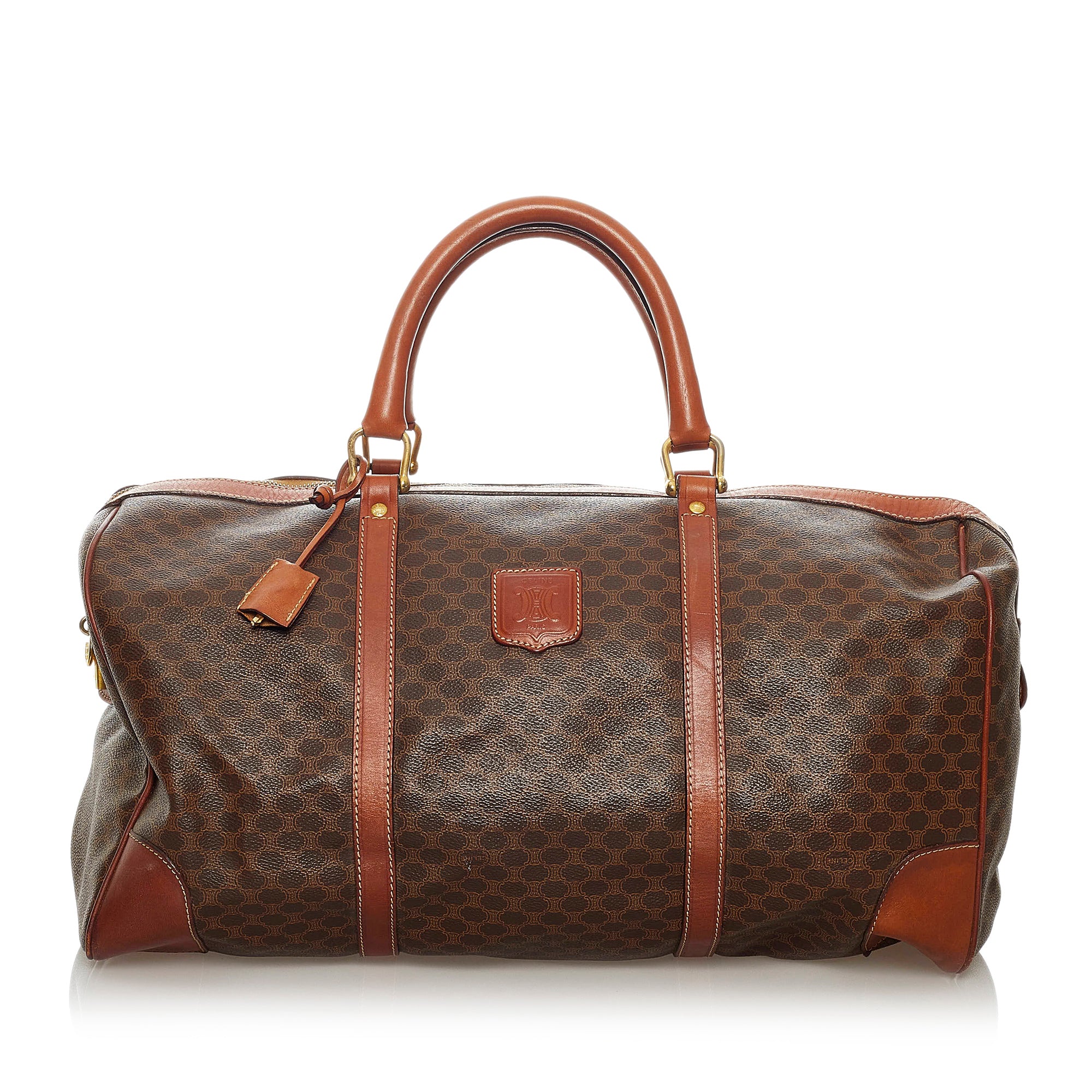 Brown Celine Macadam Travel Bag